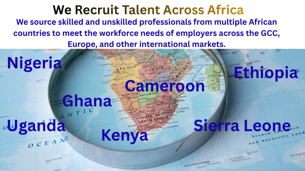 We recruit talent across africa
